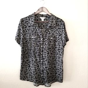 Christopher & Banks Tropical Palm Top